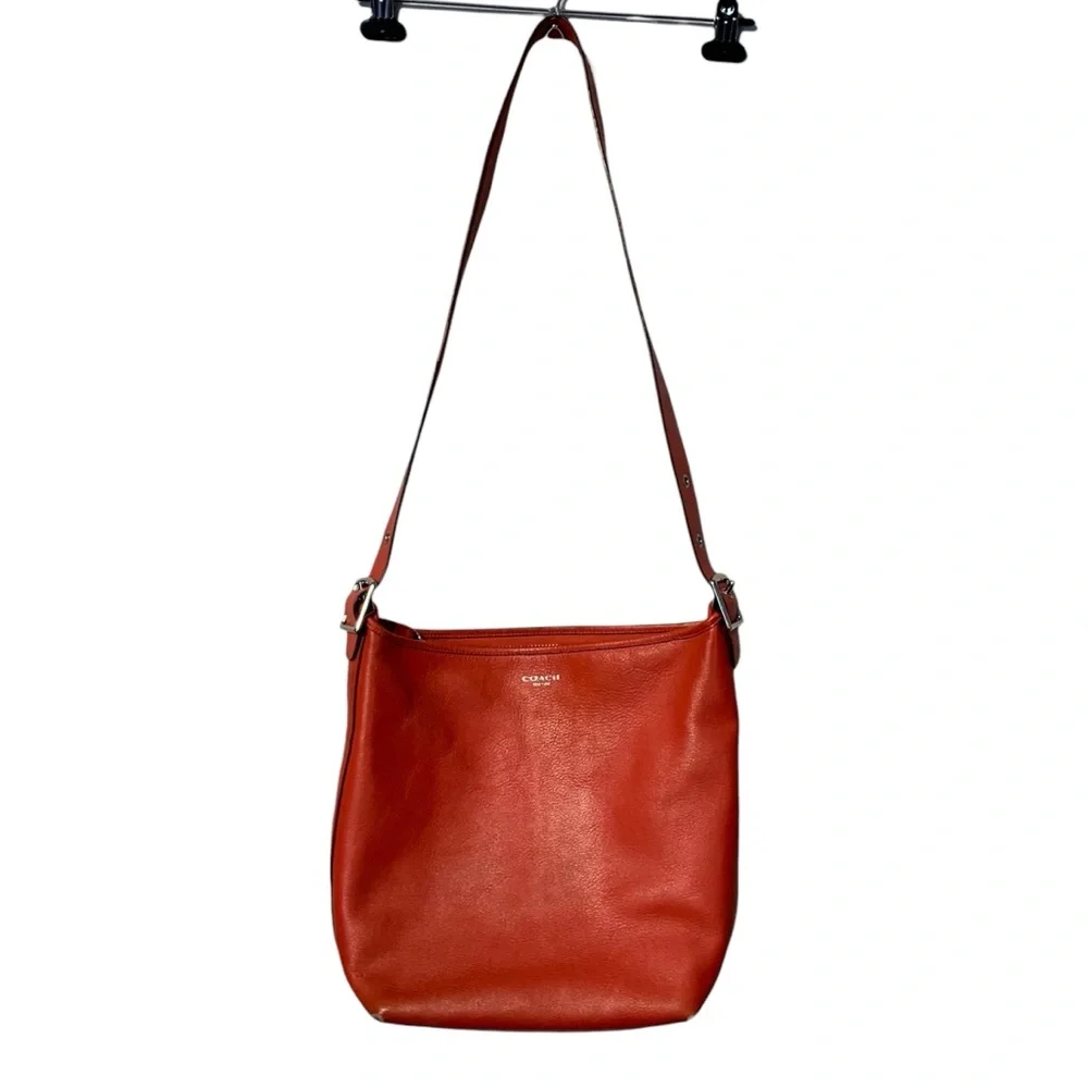 Coach Legacy Leather Hobo Shoulder Bag Burnt Red Adjustable Strap Purse